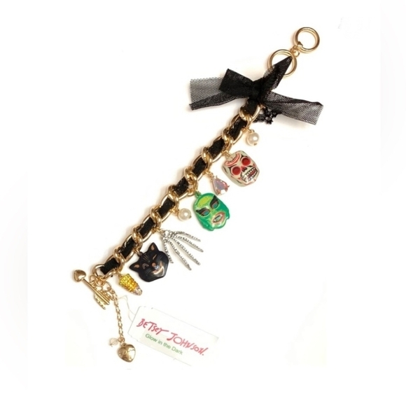 🖤👻💚 Betsey Johnson glow in the dark Halloween Creatures Charm Bracelet - Picture 4 of 5